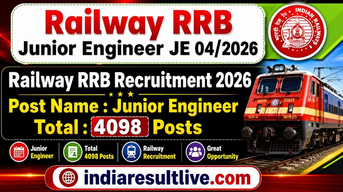 RRB JUNIOR ENGINEER JE RECRUITMENT 2026
